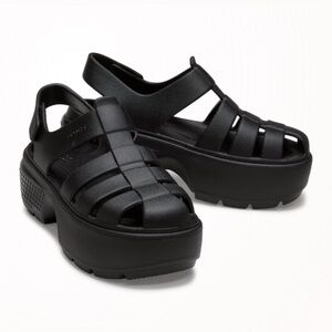 CROCS Black Platform Sandals